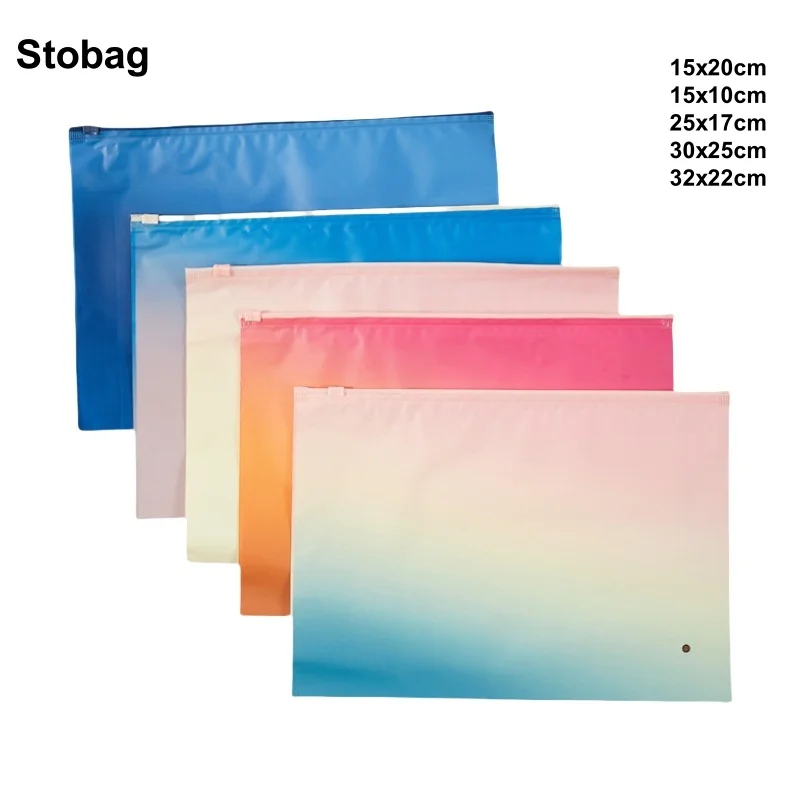 StoBag 50 stks Groothandel Kleur Frosted Matte Kleding Rits Zakken Verpakking Plastic Verzending Verzegelde Ondergoed Handdoek Opbergzakjes