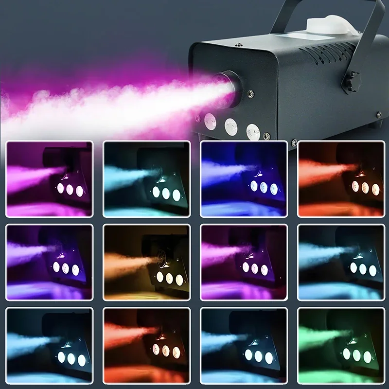 

1 PC Fog Machine with Remote Control 500W Smoke Machine RGB 3 LED Mixed Color Stage Smoke Ejector for Party DJ Disco Halloween