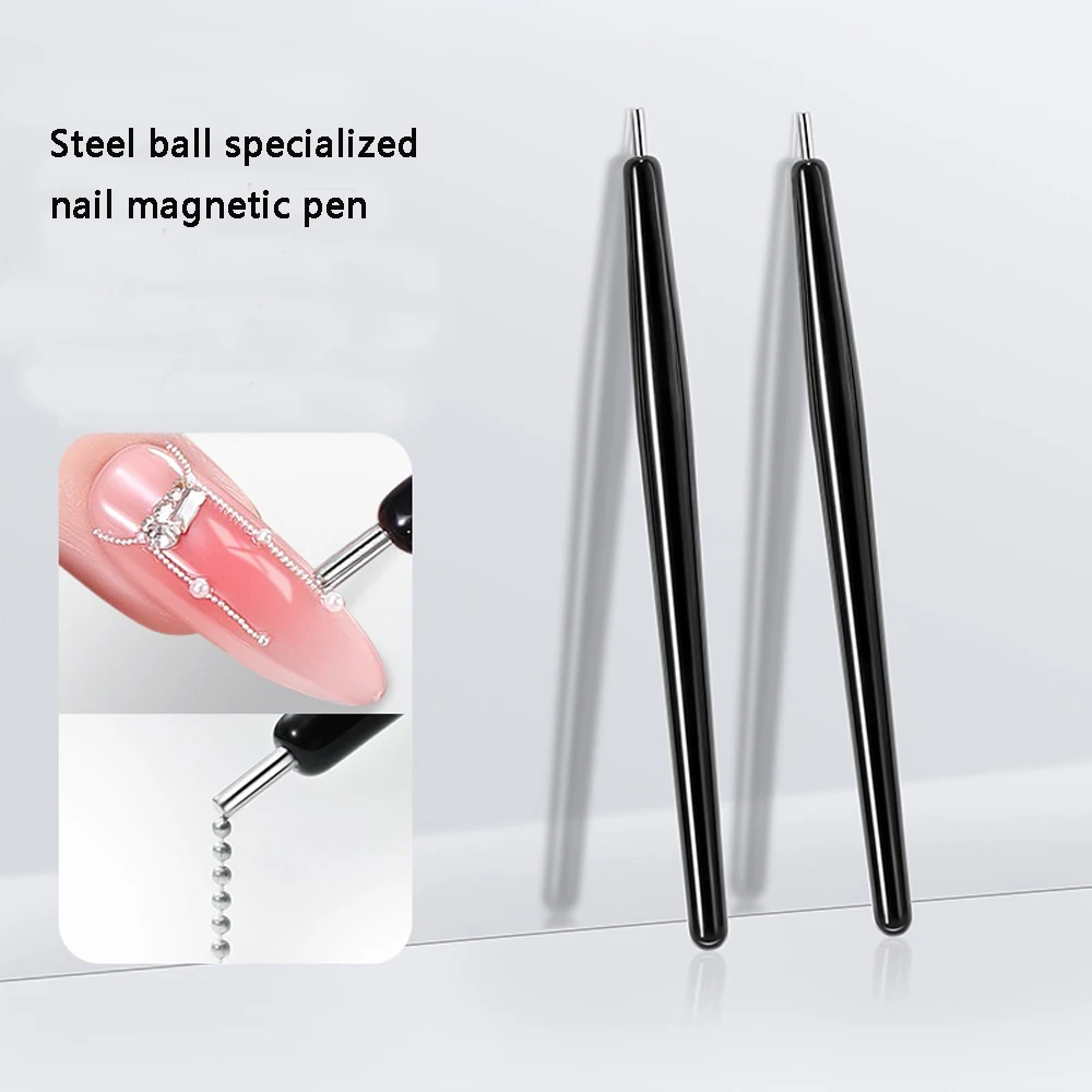 

1/2 шт. магнитная ручка для дизайна ногтей со стальным шариком, магнит для присоски маникюра, сильный Lodestone, кошачий глаз, УФ-гель, инструмент для ногтей, магнитные инструменты для ногтей