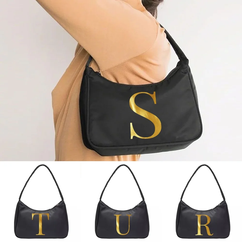 Letter Pattern Cosmetic Storage Handbags Underarm Bags Casual Shopping Versatile Single Shoulder Bag Large Capacity Coin Purse