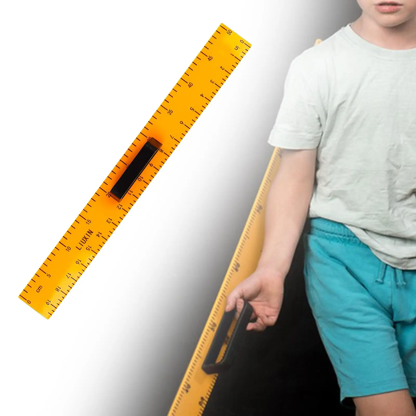 

Large Straight Ruler Math Geometry Ruler Drawing Tool Easy to Use Practical with Removable Handle 50cm for Chalkboard Office