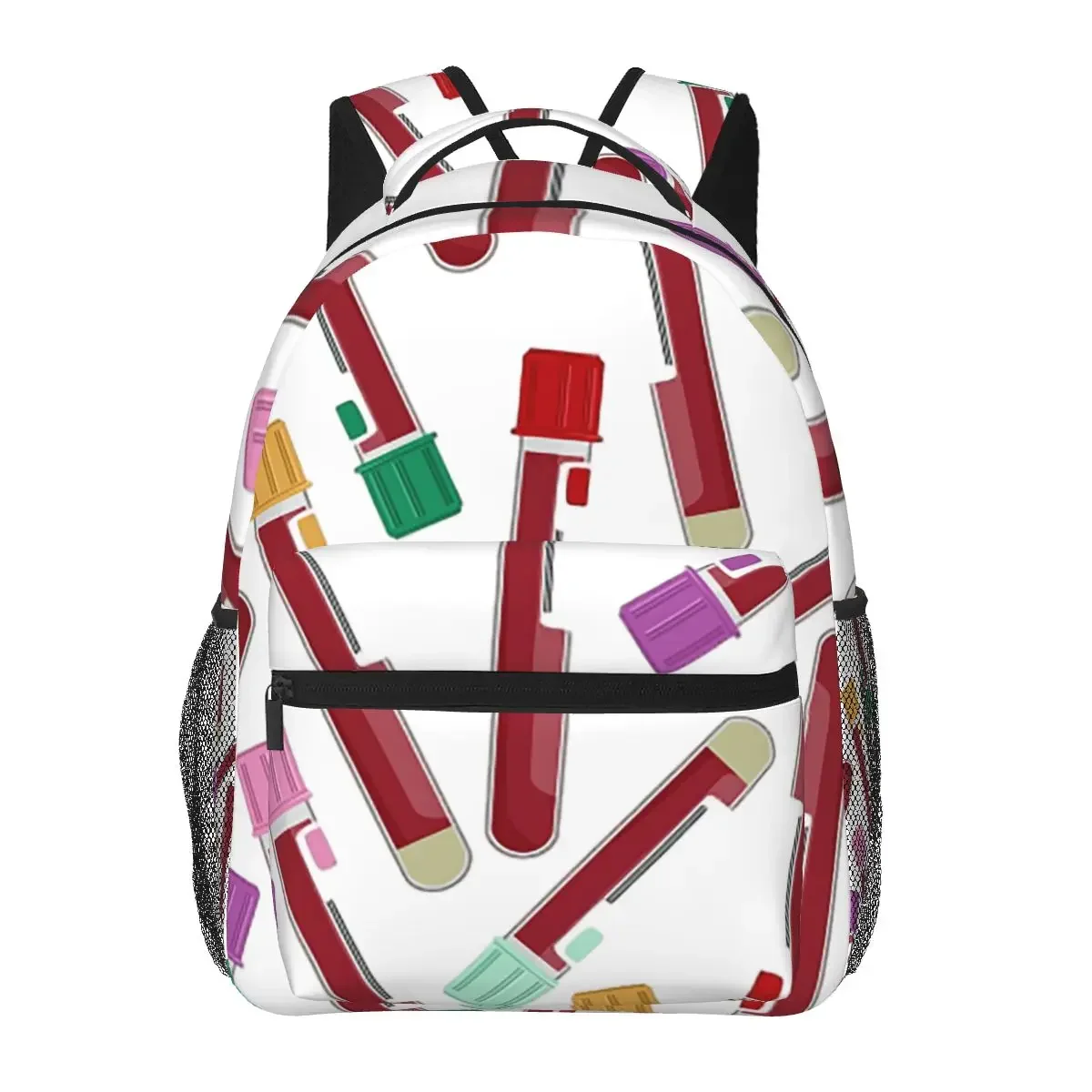 

Laboratory Blood Work Test Tube Pattern Backpacks Boys Girls Bookbag Children School Bags Cartoon Travel Rucksack Shoulder Bag