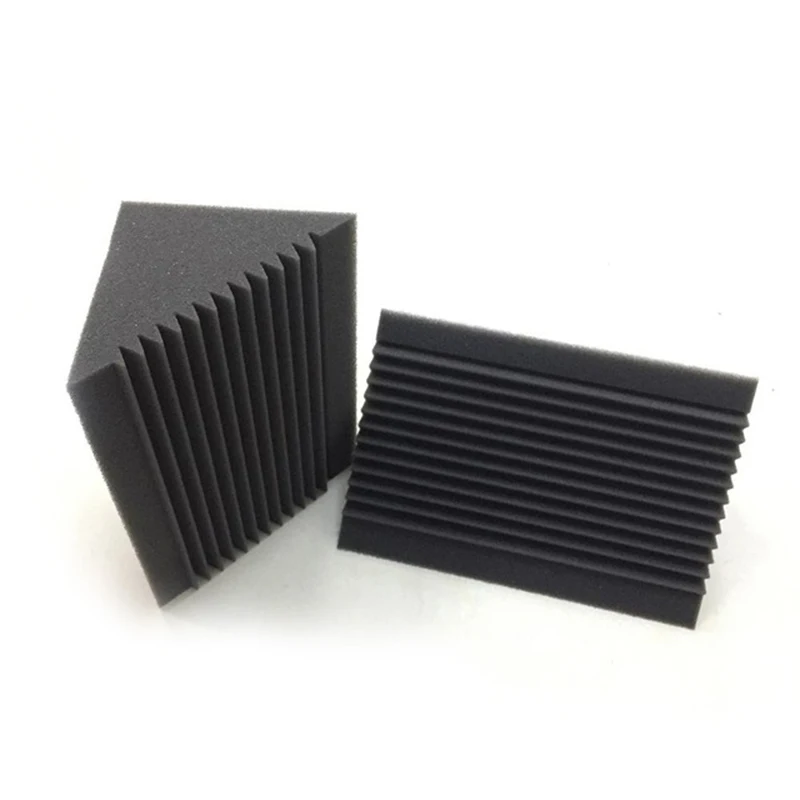 6 PCS Acoustic Foam Charcoal/Black Bass Trap Sound Absorption Studio Soundproofing Corner Wall 12 x 12 x 24 cm