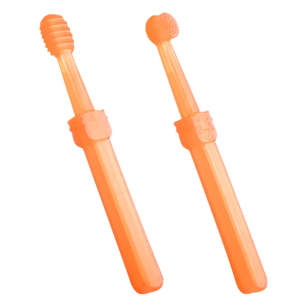 

2pcs Teeth Finger Tooth Brushing Brush Set Soft Silicone Infant Oral Small Toothbrush Care Toddler Travel Portable