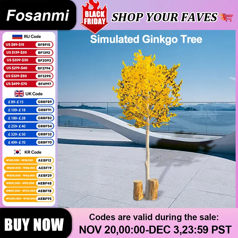 

150-500cm Artificial Birch Tree Landscaping Fake Tree Trunk Silk Fake Leaves Ornamental Indoor Faux Plant For Home Wedding Decor