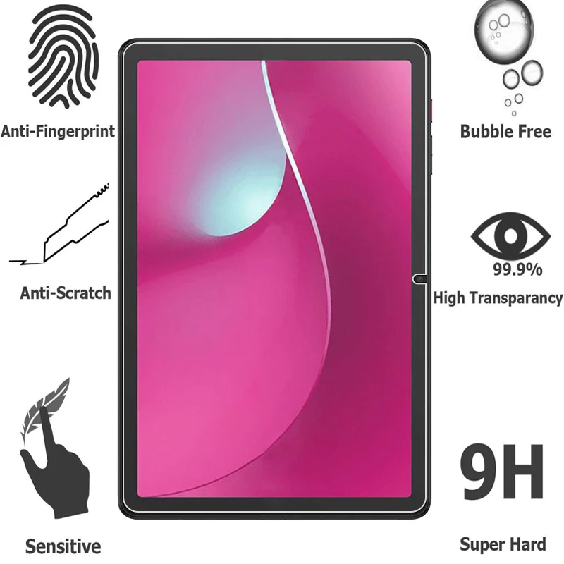 2 قطعة ل T-Mobile Revvl Tab 2 واقي للشاشة من الزجاج المقسى على لـ T-Mobile Revvl Tab 2 2.5D مضاد للخدش HD مقوس الفيلم