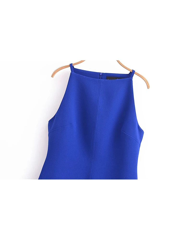 Sleeveless short dress for girls, casual dress, sleeveless, high waist, with zipper, solid color, for summer