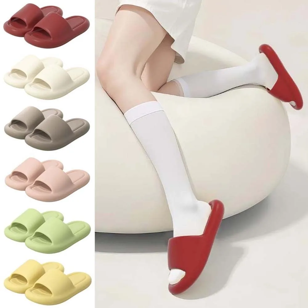 

Korean Style Anti Slip Thick Soled Slippers EVA Solid Color Slides Sandals Platform Simple Fashion Outer Wear Shoes Ladies