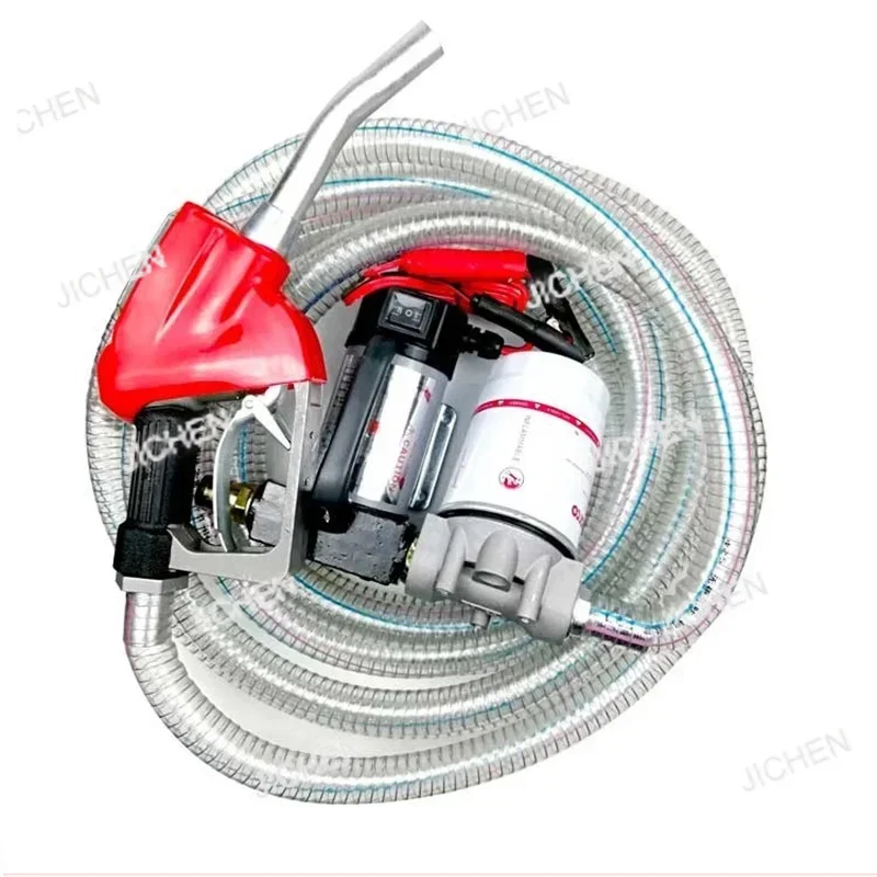 

JC 12V/24V/220V Electric Diesel Oil Pump with 6/10M Pipe Electric Oil Pump Fuel Dispenser Self-Priming Pump Automatically Stop