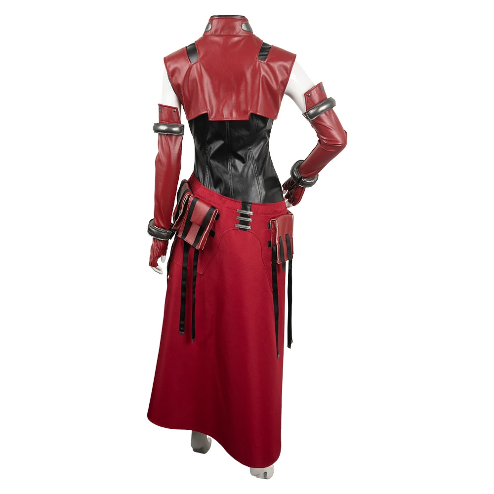 Final Fantasy 7 Aerith Cosplay ff7 Kostüm Verkleidung für erwachsene Frauen Kleidung Uniform Set Leder Outfits Halloween Karneval Anzug