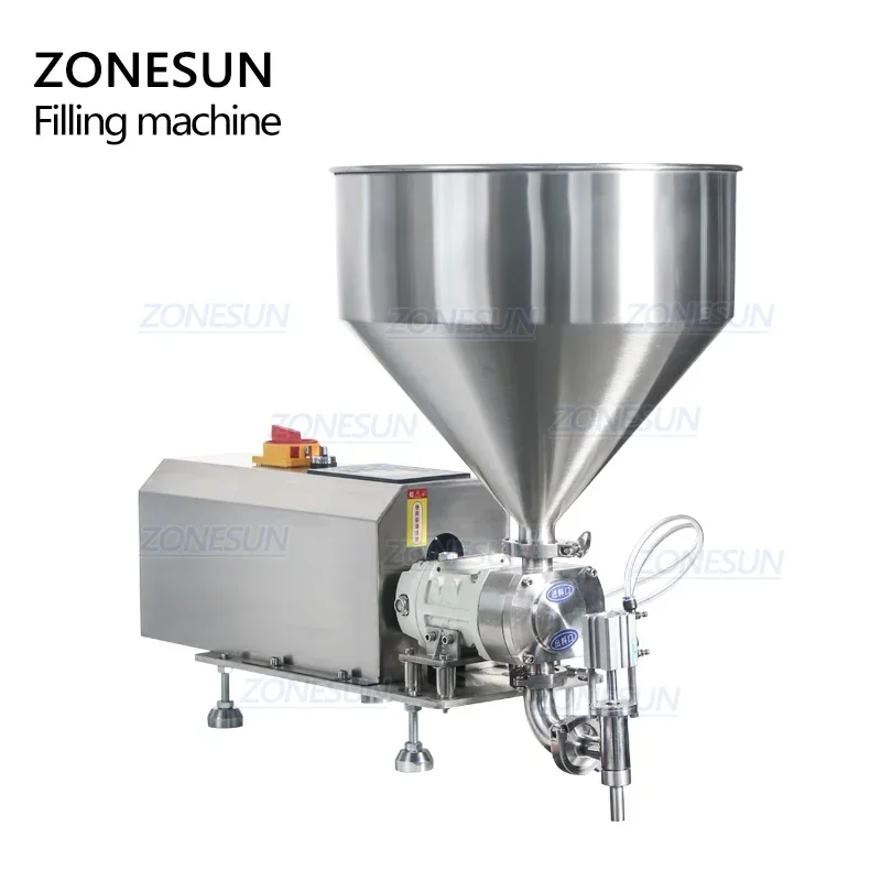ZONESUN ZS-RPGT900 Semi-Automatic Liquid Paste Filling Machine Rotor Pump Peanut Butter Water Bottle Filler