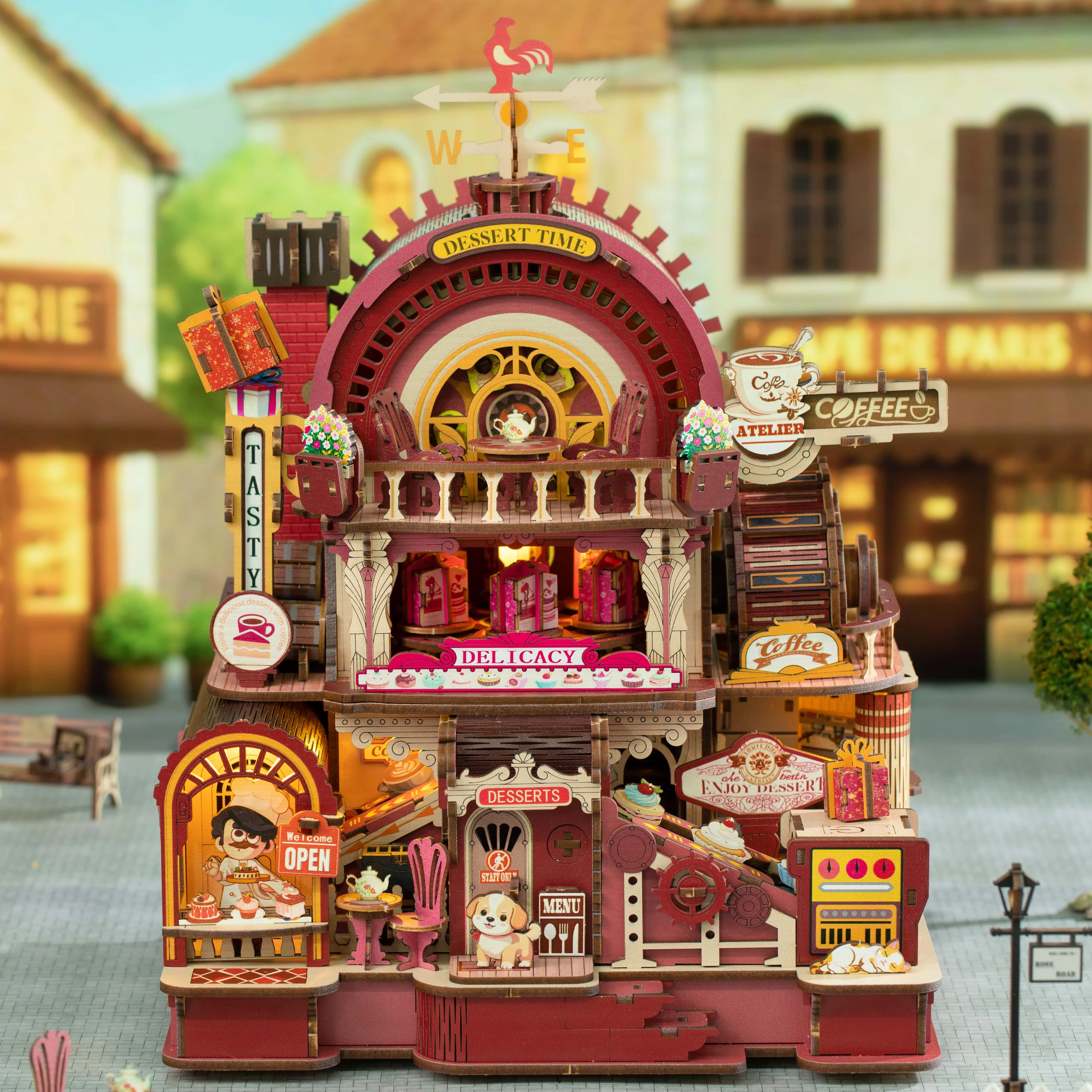 

Wholesale Customization DIY Wooden Mechanical Assembly Model Dessert Craft Workshop Toy Handcrafted Cabin