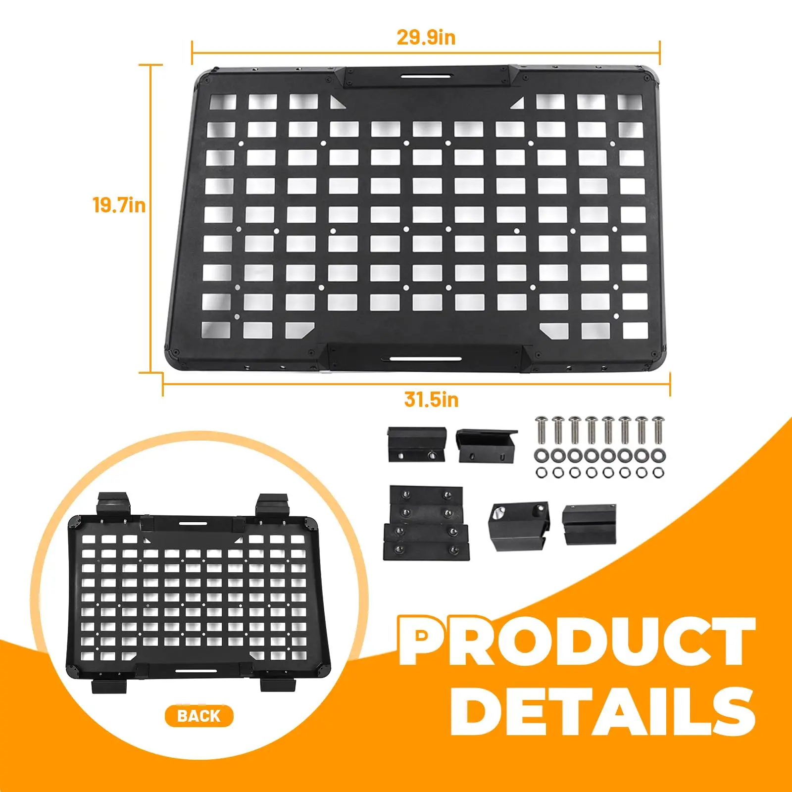 Kit de flanc de panneau Molle de rangement de fenêtre arrière droite, décoration de protection de fenêtre pour Jeep Wrangler JL 2018 – 2024, accessoires à 4 portes