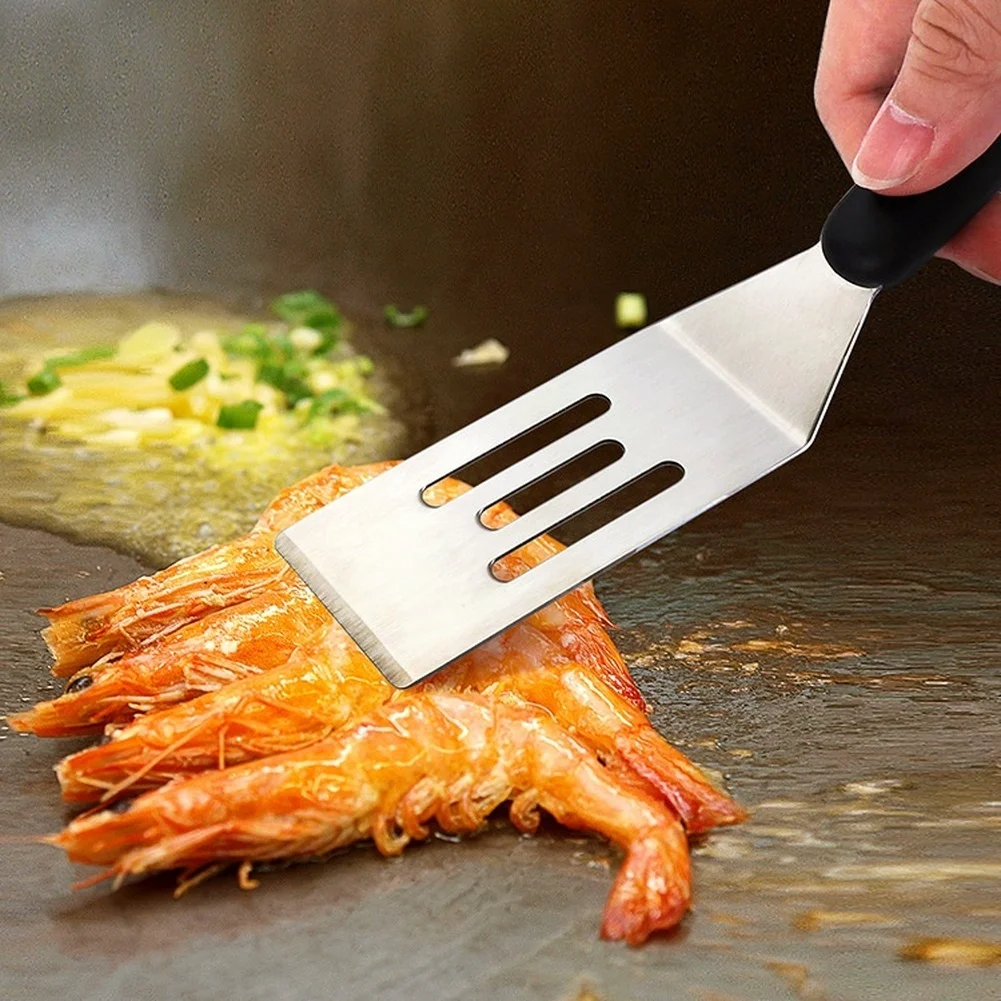 For Kitchen Spatula Set Made of Stainless Steel with Slanted Edges for Efficient Flipping Cutting and Serving Food