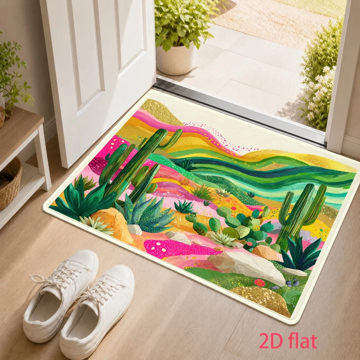 Pink Leopard Zebra Rectangle Door Mat Girly Cheetah Non-Slip Welcome Rug Patchwork Carpet for Home Entrance Porch Decor