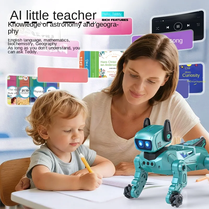 AI Intelligent Moving Robot Dog Large Model Multi Language Voice Puzzle Interactive Remote Control Electronic Dog Robot New 2026