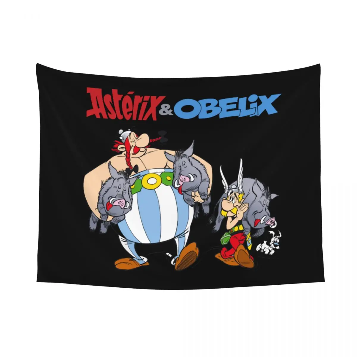 Asterix And Obelix Hunting Tapestry Hippie Room Decor Funny Anime Cartoon Tapestries Wall Hanging for Living Room Home