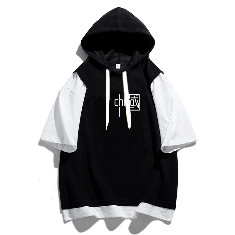 

Мужская хлопковая футболка свободного кроя, летняя коллекция 2024, дышащая, с коротким рукавом, с принтом, повседневная, модная, в китайском стиле, топ