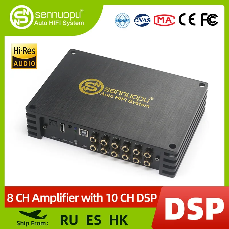 

Sennuopu DS-M10 Car Audio 8 CH Amplifier with 10 CH DSP Processor Bluetooth Amp Equalizer Amplificador Automotivio Sound