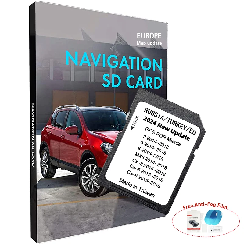 2024 Neueste Update-Kartenversion Navigation SD GPS-Karte Europa für Mazda 6 MX5