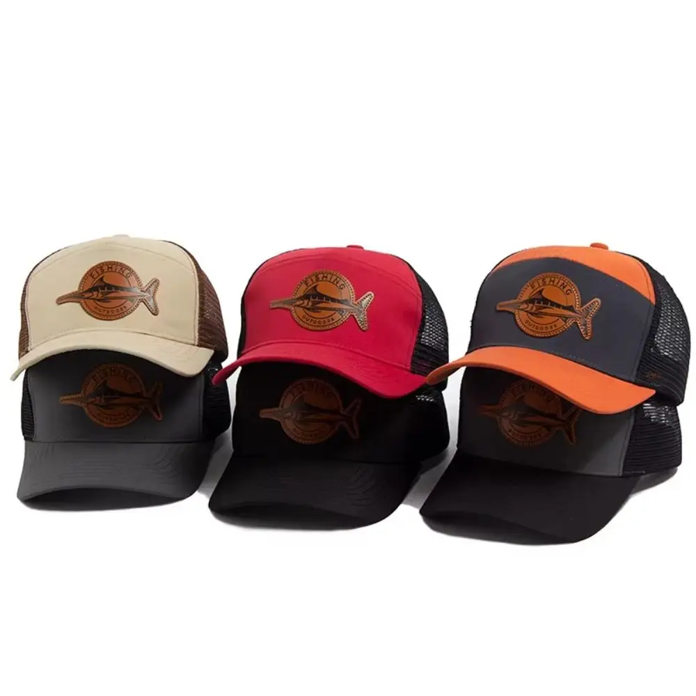 

Fashion Shark Pattern Fishing Cap Adjustable Seven-Panel Style Baseball Cap Casual Cotton Trucker Hat Unisex