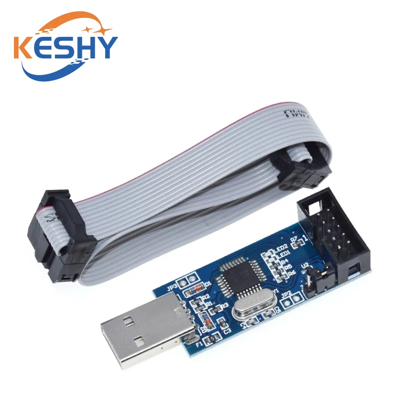 USBASP USBISP AVR Programmer USB ISP USB ASP ATMEGA8 ATMEGA128 Support Win7 64K 10Pin To 6 Pin Adapter Board