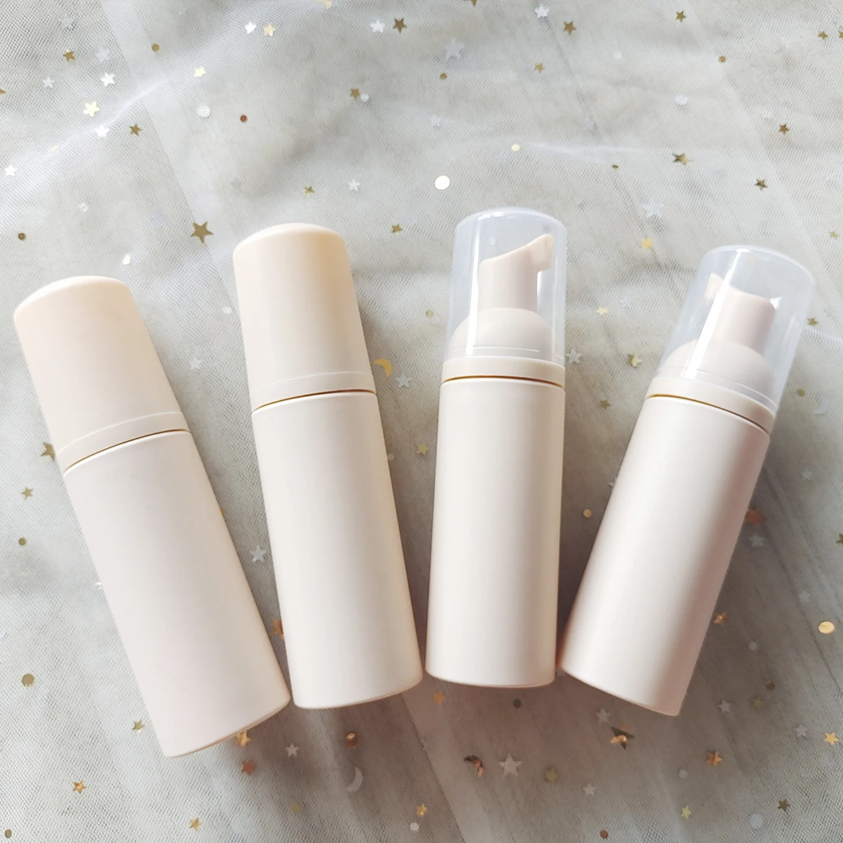 10PCS 60ml Plastic Foam Dispenser Foam Eyelashes Cosmetic Bottle Pump Bottle Empty Face Bottle Cleaner Soap Nude Color Bottle