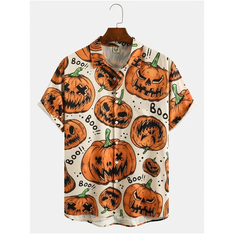 Men'S Halloween Oversized 3D Print Short Sleeve Little Devil Shirt