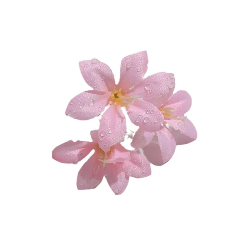 10Pcs Three-pronged Lilies Artificial Flowers Heads Wedding Decoration Flowers Home Decor DIY Craft Wreath Garland Accessories 5