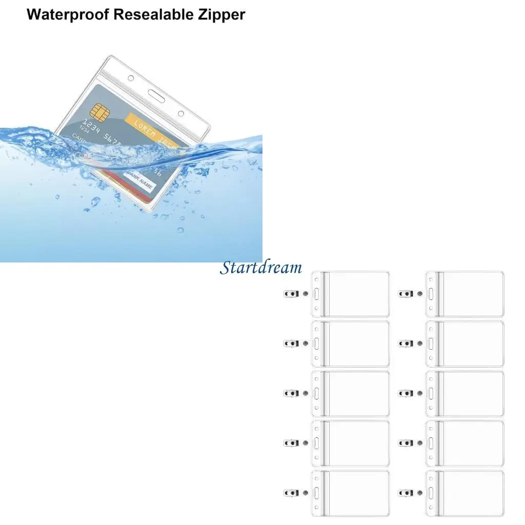 

Waterproof Badge Holder Card Holder Protector Case Clear Name Holder Card Protector Case School Office Supplies K92C