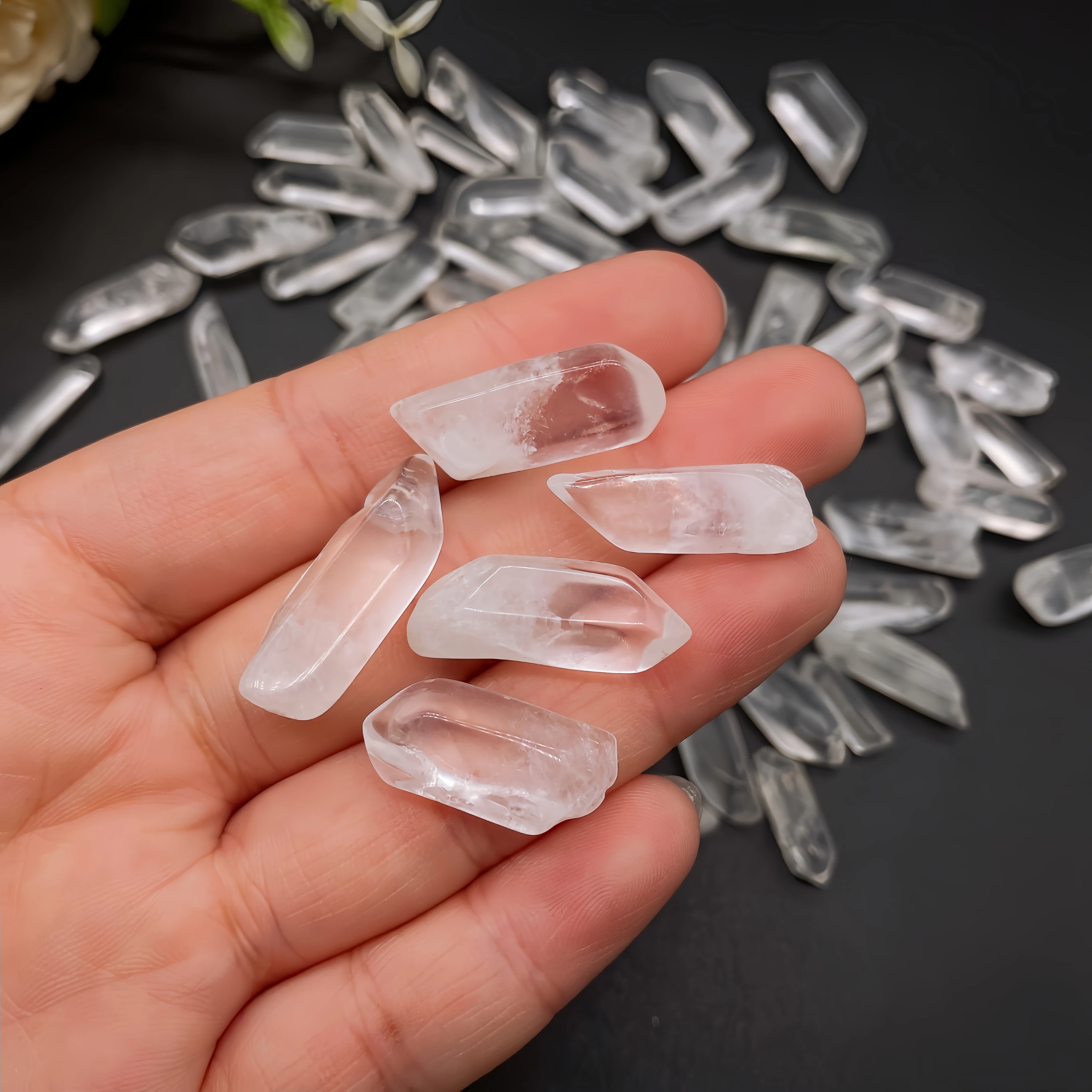50g 100g Natural Polished Clear Quartz Crystal Raw Column Stone Wand Point Energy Healing Rock Mineral Specimen Home Decor Gift