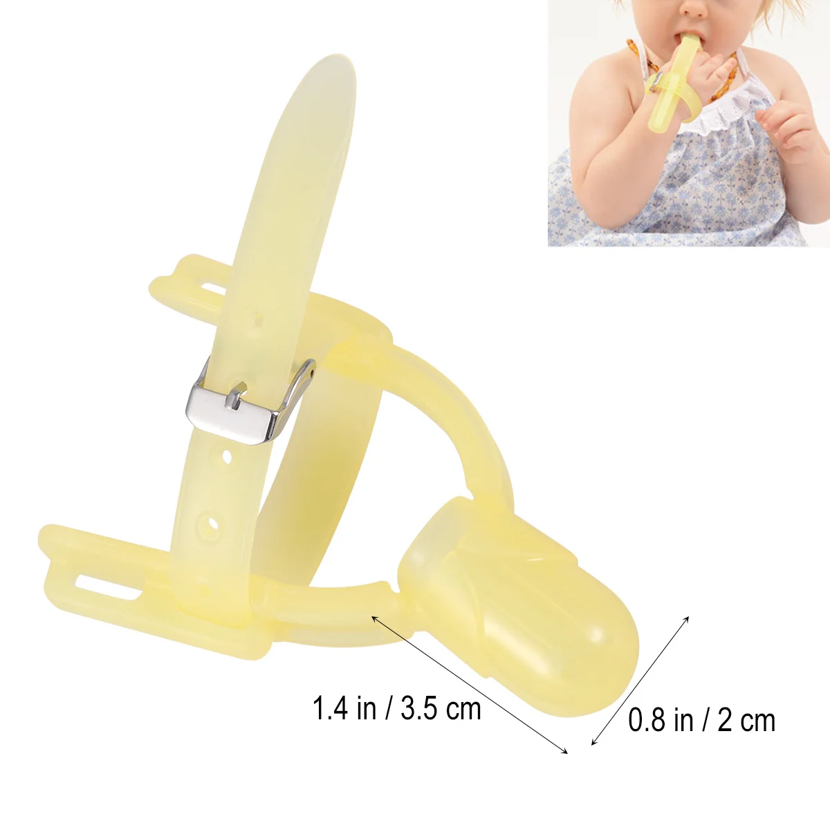 

Baby Finger Protector Food Grade Silicone Anti-Bite Thumb Forefinger Cover Teether for Infant Kids Light Yellow Baby Finger