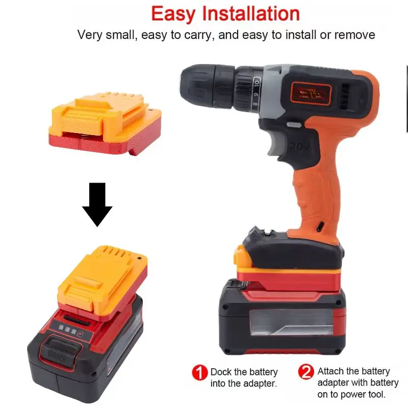 สำหรับ ozito เครื่องแปลงตัวแปลงแบตเตอรี่ลิเธียม einhell 18V เป็น Black Decker Power 20V แบบไร้แปรงถ่าน (อะแดปเตอร์เท่านั้น)