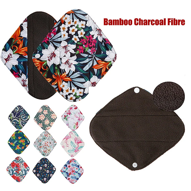 

1Pcs Reusable Sanitary Pads Panty Liner Reusable Washable Charcoal Bamboo Mama Cloth Pad Menstrual Maternity Pad Health Care