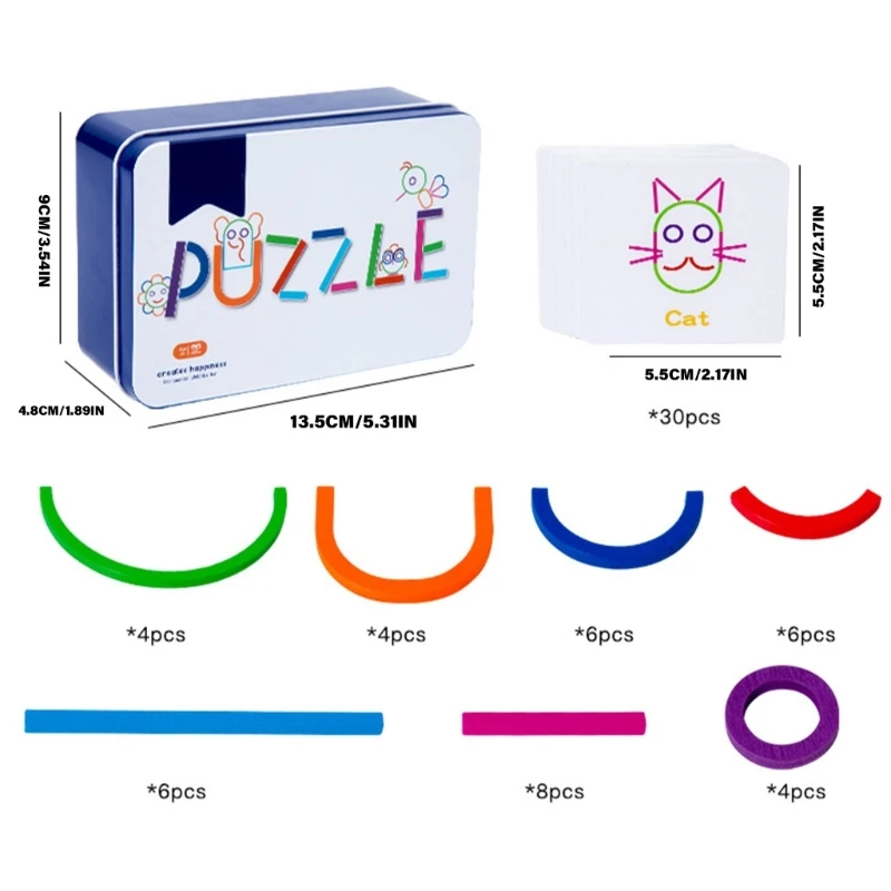 Giocattolo puzzle sensoriale in legno per bambini Arcobaleno Puzzle Giocattolo educativo Forma Colore Gioco abbinamento