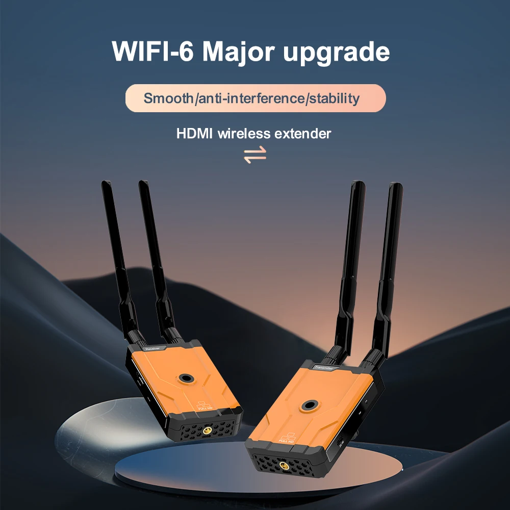 

500M Reach Wireless Extender Break through Walls to Project 4K/1080P Small Screen (Tablet Laptop Camera) Content to HD Devices