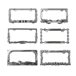 2pc Animal Chain Skeleton Shape Personalized Creative License Plate Frame ABS American Standard Vehicle Plate Holder