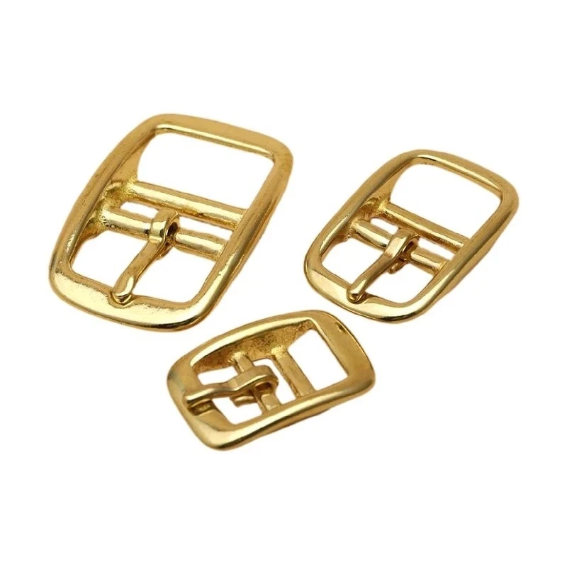 Solid Brass Belt Buckle Middle Center Bar Single Pin Belt Buckle Leather Craft Strap Belt 15mm/ 20mm/ 25mm