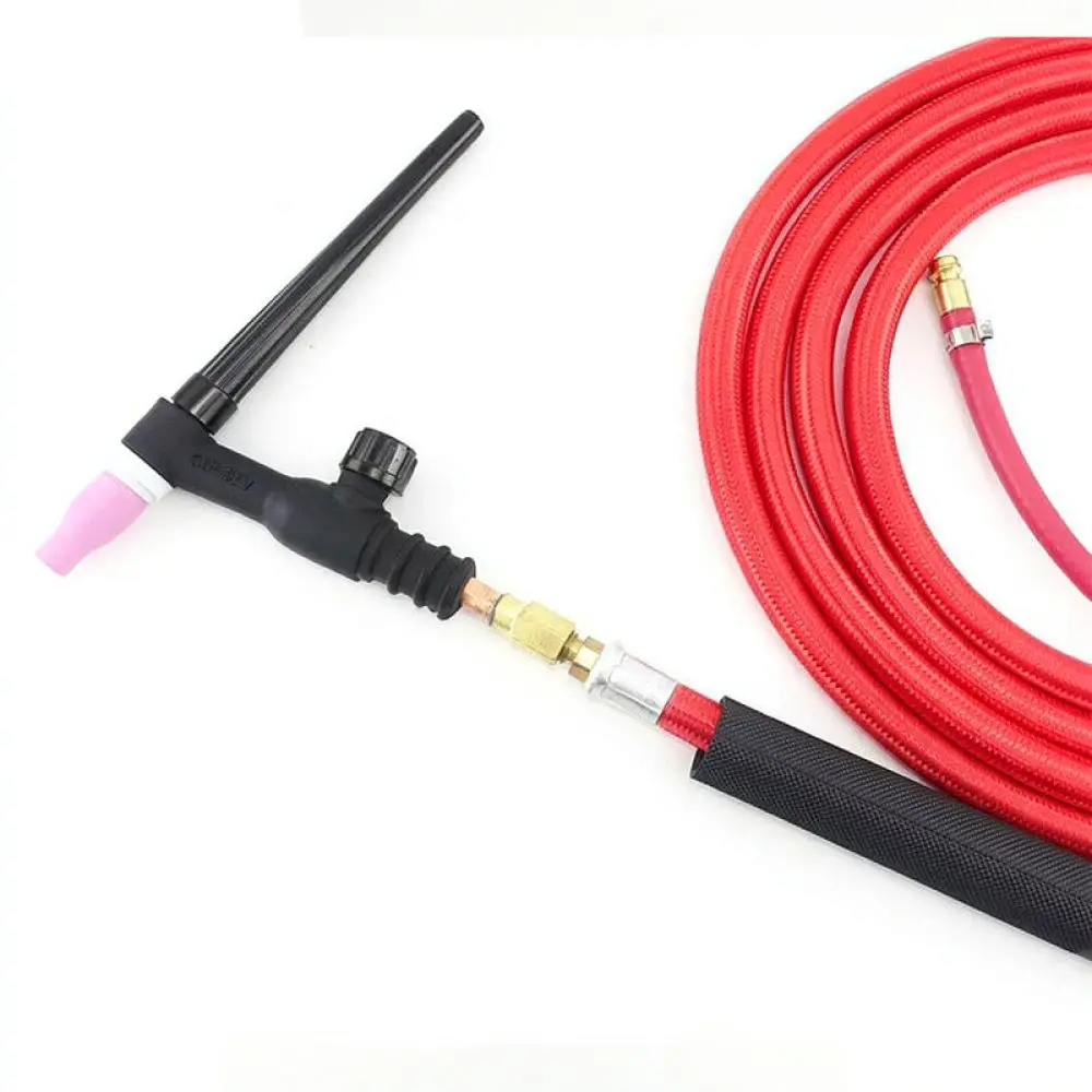 WP9 WP17 TIG Welding Torch Cable Assembly Flexible Red Braided Air Cooled Hose For Argon Welder Connector Replacement
