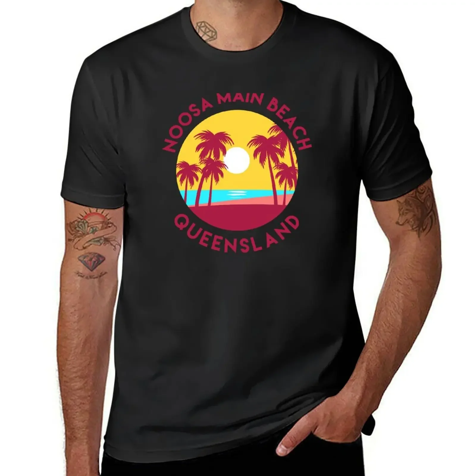 Noosa Main Beach, Queensland T-Shirt customs design your own funnys vintage clothes Short sleeve tee oversized t shirt men