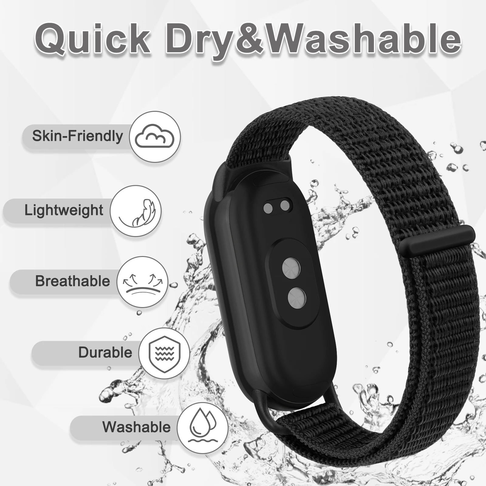 3 قطعة حزام حلقة النايلون ل Xiaomi الذكية الفرقة 9 8 10 NFC SmartWatch معصمه استبدال سوار ل Xiaomi Miband 8 9 10 الفرقة