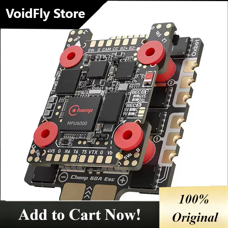 VoidFly 1Set FPV Racing Drone 3-8S FC&ESC Stack 60A 4-in-1 Speed Regulator Support BetaFlight Flight Controller Firmware Dual BE