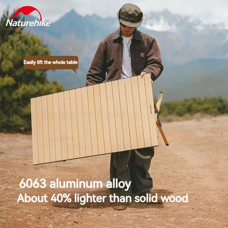 

Naturehike Camping Egg Roll Table Aluminum Folding Table Portable Foldable Table Outdoor Garden BBQ Picnic Table 75kg Bearing