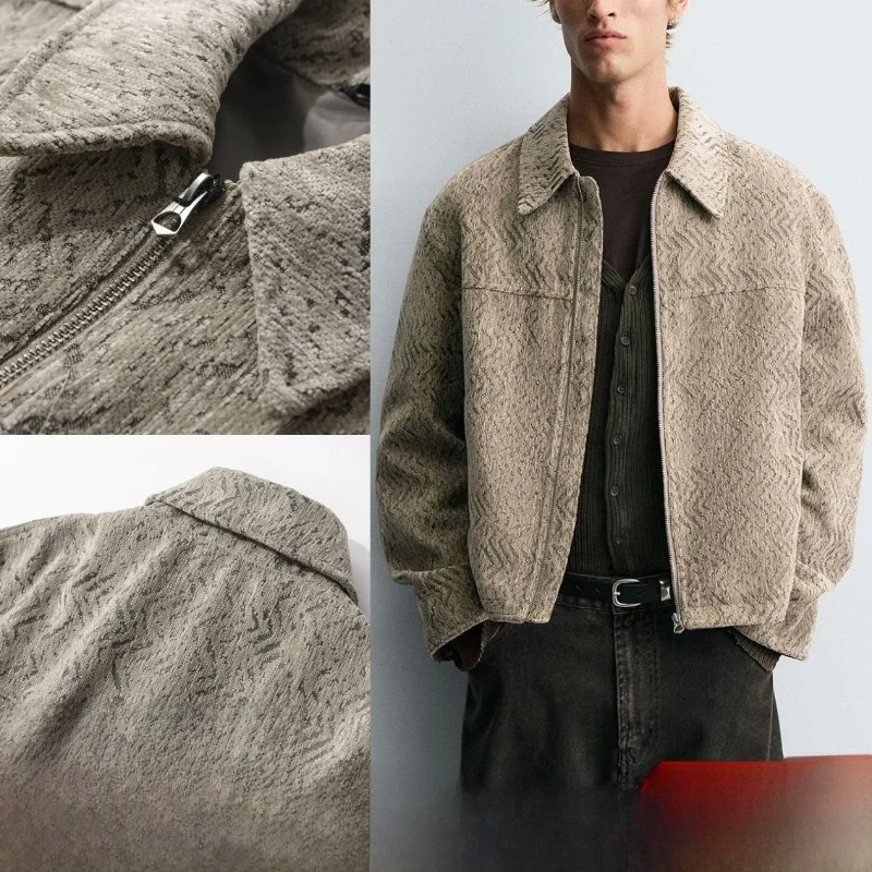 

Крутое мужское длинное пальто из полиэфирного волокна с застежкой-молнией Jaet, осень-зима, повседневное пальто Faion Wood Cra с вышивкой