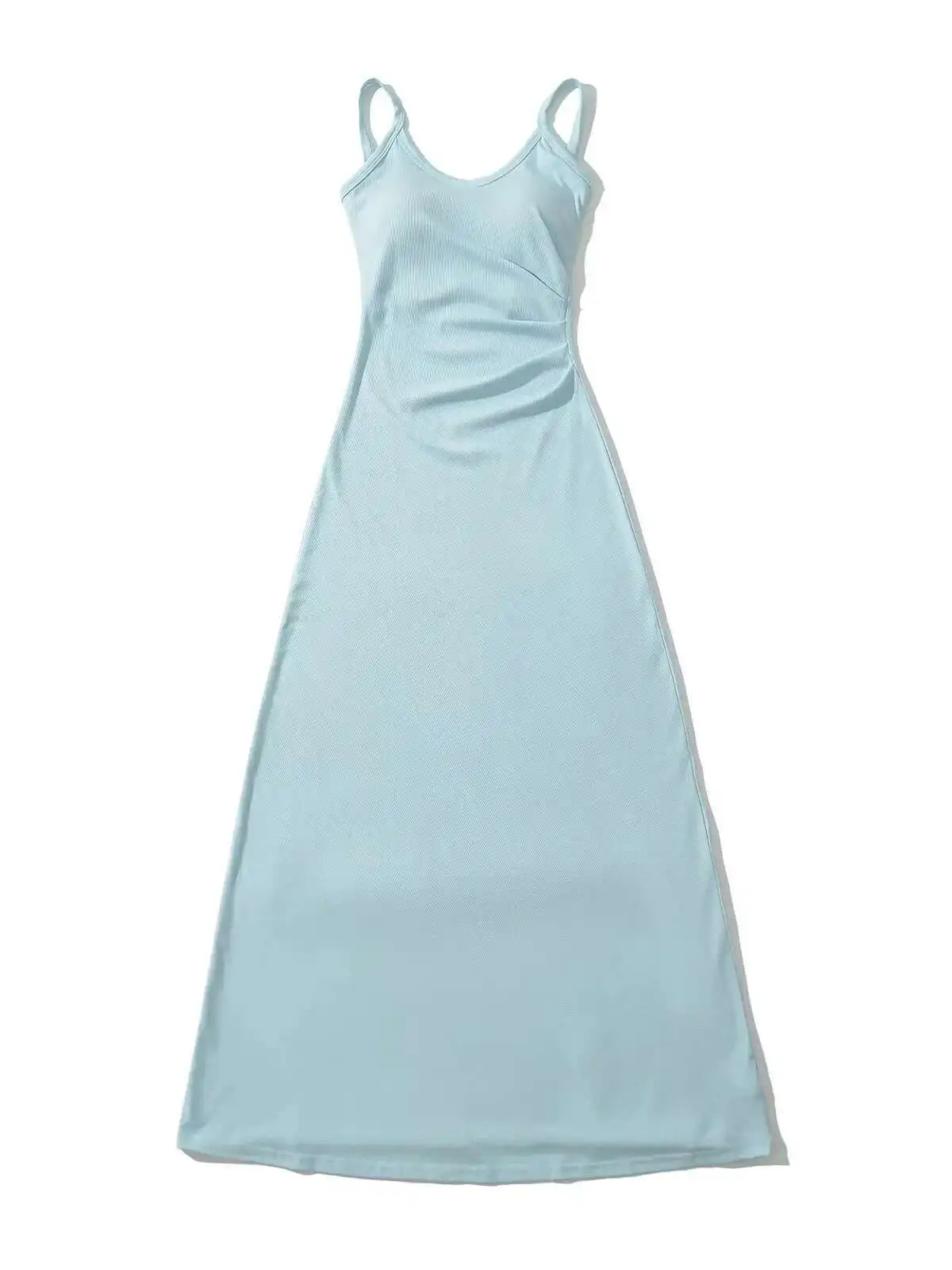 สาวสูงเผ็ดเอวระงับชุดผู้หญิง 2024 ฤดูร้อนใหม่Slimเอวปิดไหล่Backlessกว่าเข่าชุดยาวL53F