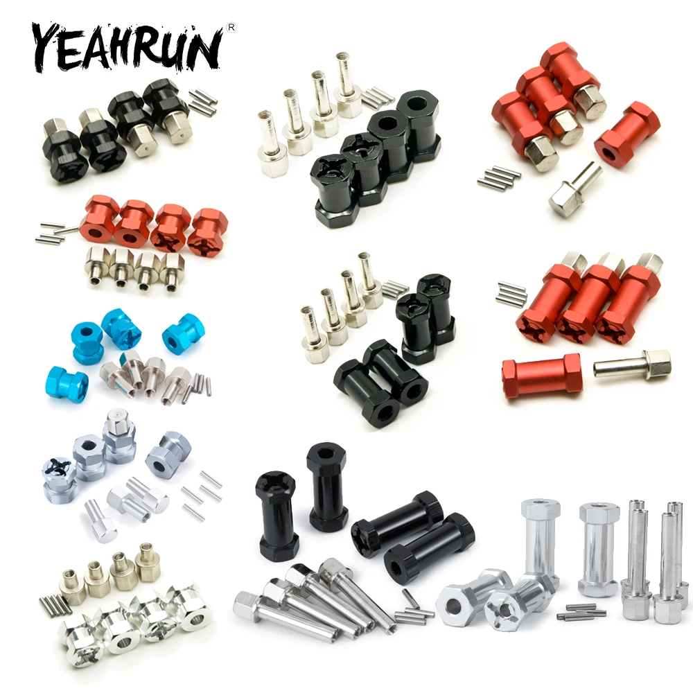 YEAHRUN – adaptateur d'entraînement hexagonal de moyeu de roue de 12mm en alliage d'aluminium, Extension de 15/20/25/30mm pour Axial SCX10 Wraith 1/10 RC, pièces de mise à niveau de voiture