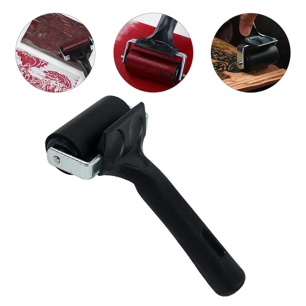 Printmaking Roller Rubber Ergonomic Handle Durable Printmaking Tool for Ink Rubbing Craft Supplies Sticker Burr Roller
