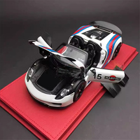 1:18 918 Spyder Martini Alloy Sports Car Model Diecasts Metal Toy Racing Car Vehicles Model Simulation Sound and Light Kids Gift