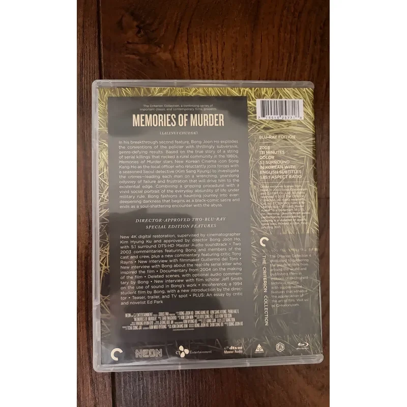 CC Criterion Collection Blu-ray Disc Memories of Murder High Definition Movie