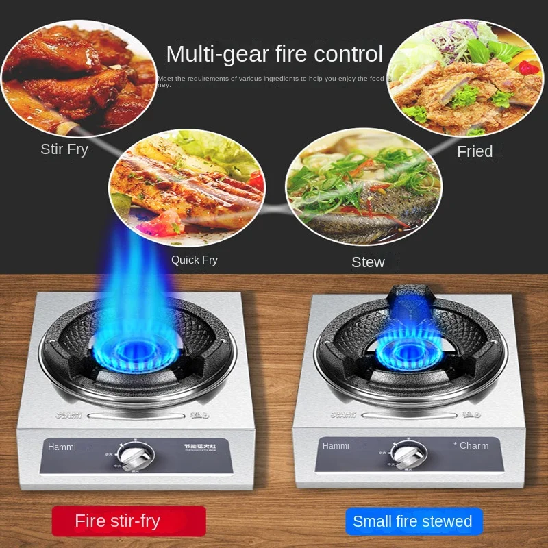 เตาแก็สแบบโกรธเกรี้ยวเตาเหลวประหยัดพลังงานโต๊ะเผาไหม้แรงดันสูงเชิงพาณิชย์ทำจากสแตนเลส